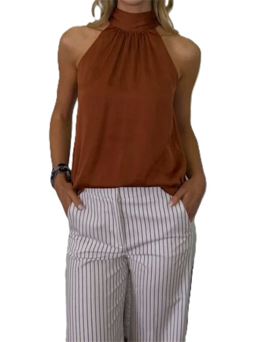 villette halter top Silk 95 Five nocciola Silk 95 Five | 26080N92 NUTMEG